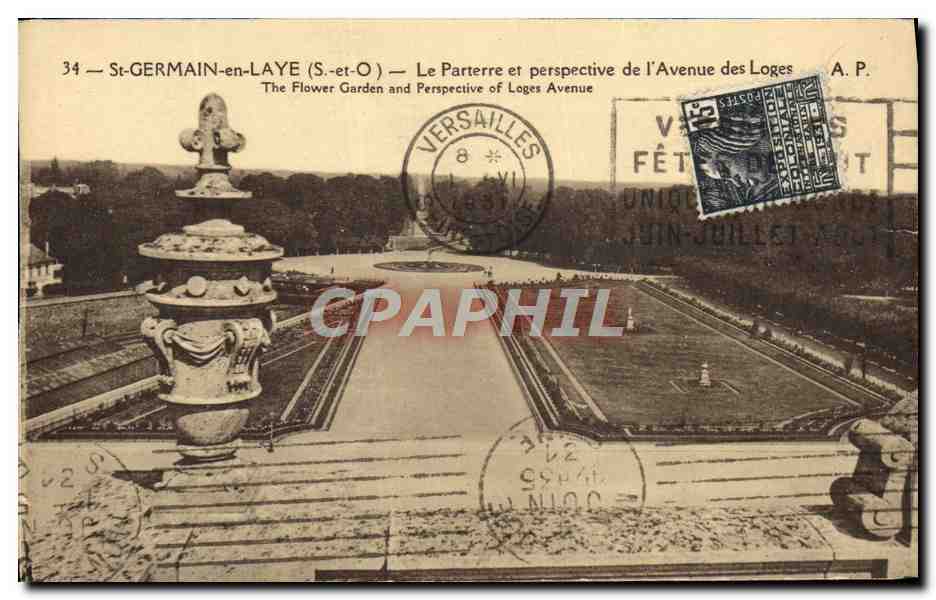 St-GERMAIN-en-LAYE (S.-et-O) — Le Parterre et perspective de l’Avenue des Loges — A.P.