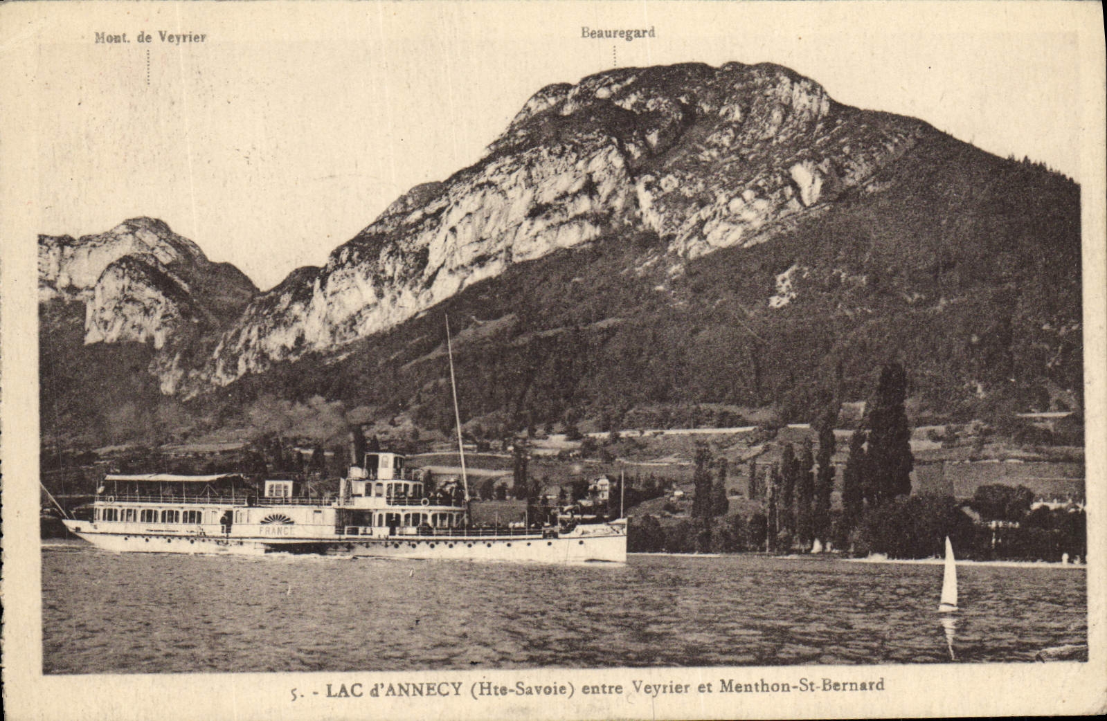 LAC d'ANNECY (Htes-Savoie) between Veyrier and Menthon-St-Bernard — Mont de Veyrier and Beauregard — L. Fournas, publisher