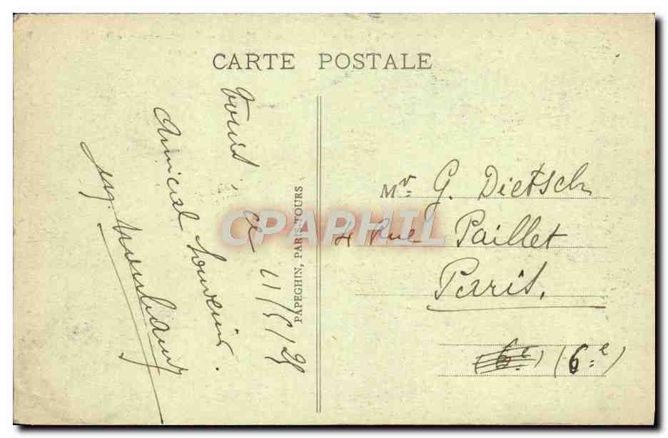 CPA Tours Le Pont Bonaparte sur la Loire et les Tours St Martin et Charlemagne cote Nord — Rückseite