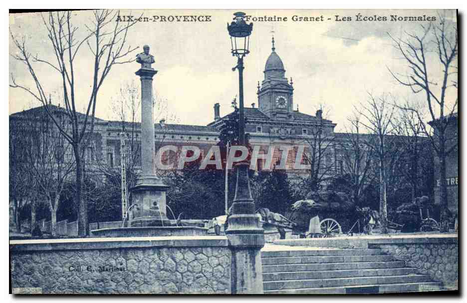 Aix-en-Provence — Fontaine Granet - Die Normal-Schulen — Sammlung G. Martinet