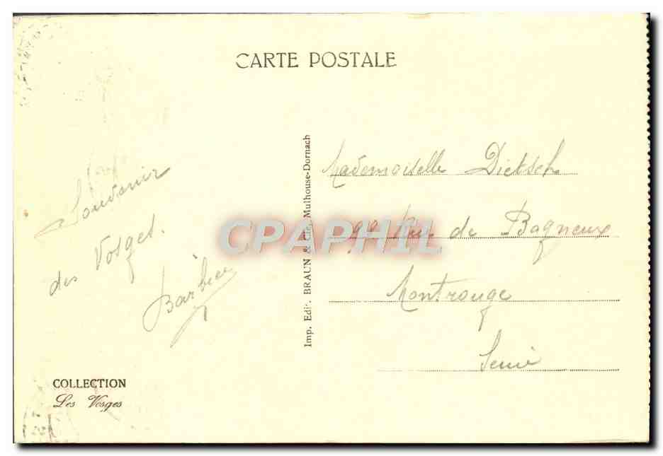 CPA Vittel Une Allee Du Parc — Verso