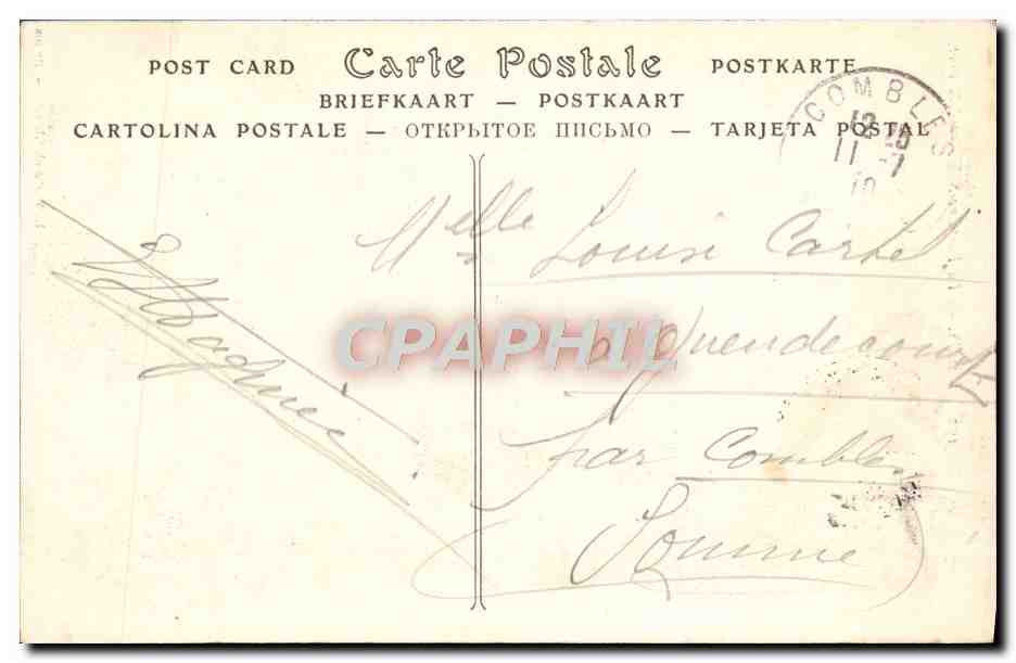 CPA Reims La Fontaine Sube Cafe de la Couture — Rückseite