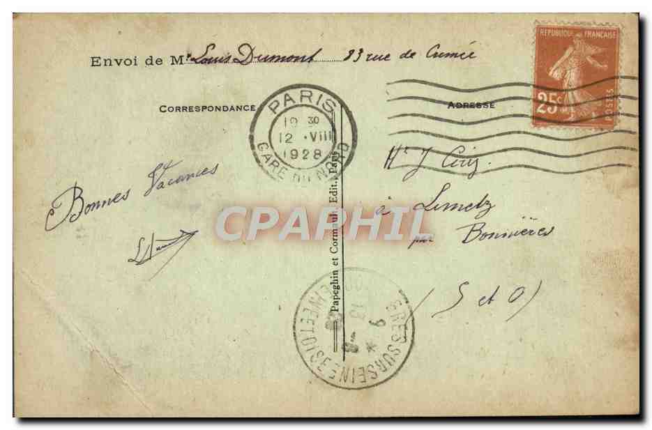 CPA Paris Le Pantheon Levy Couronnement de Charlemagne par le Pape leon III — Verso