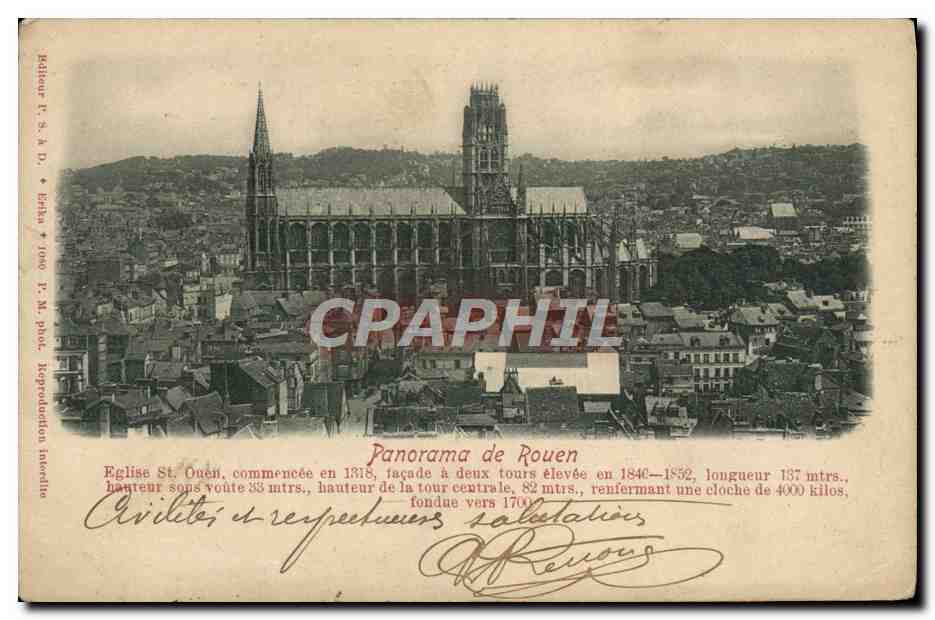 CPA Panorama de Rouen Eglise St Ouen