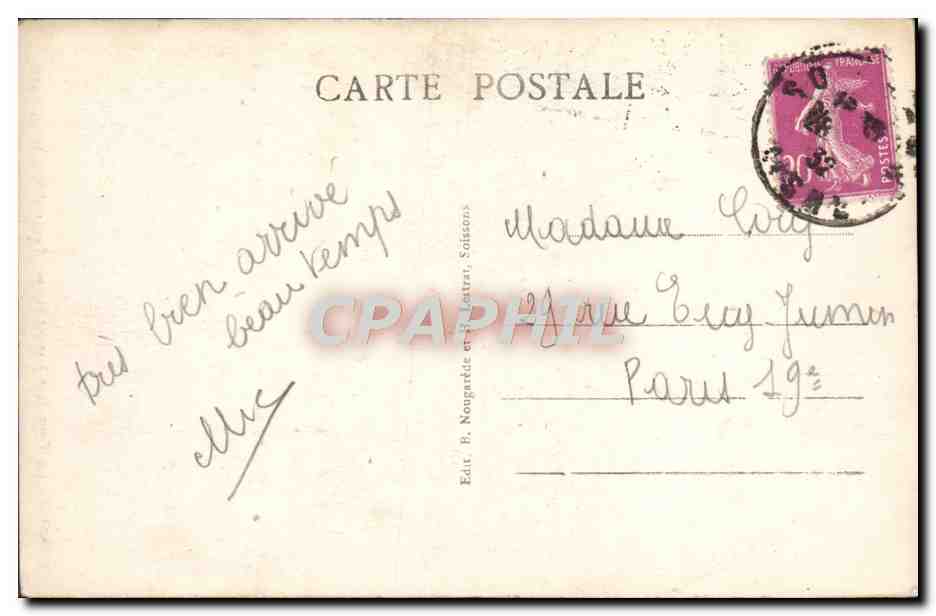CPA Soissons Les Tours de St Jean des Vignes — Rückseite
