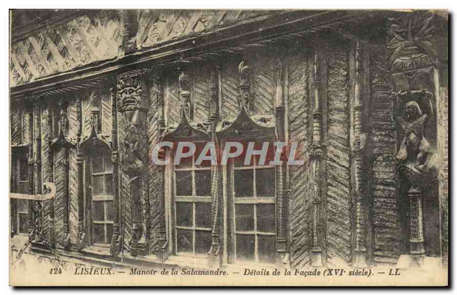 CPA Lisieux Manoir De La Salamandre Details De La Facade