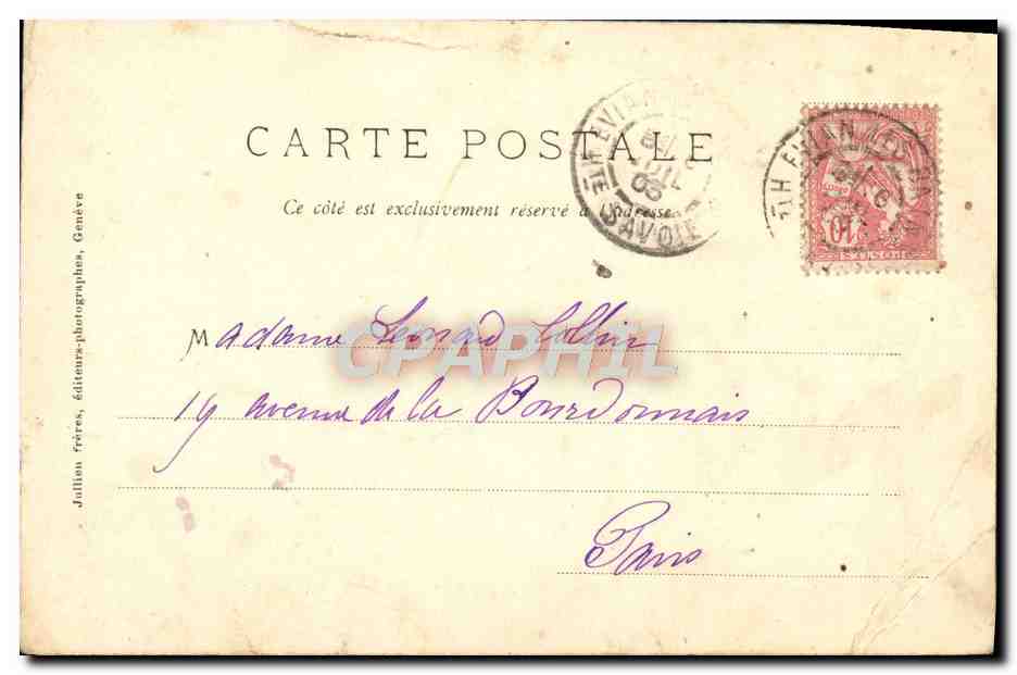 CPA Evian Les Bains Splendide Hotel — Verso