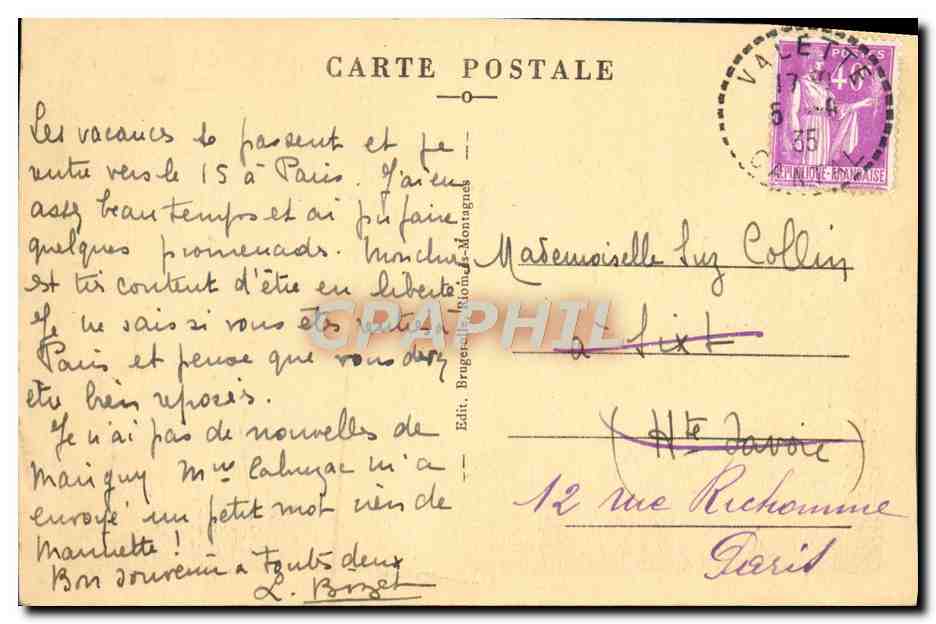 CPA Environs De Riom Es Montagnes Le pont de la mort  — Rückseite