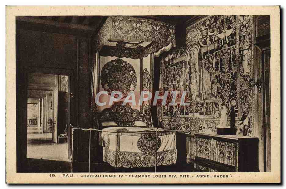 CPA Pau Chateau Henri IV Chambre louis XIV dite Abd El Kader