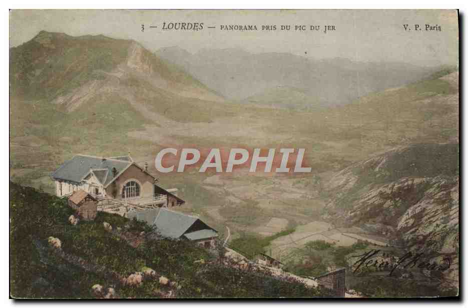 CPA Lourdes Panorama Pris du Pic du Jer