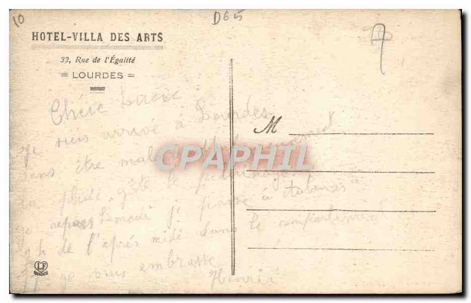 CPA Lourdes Les Piscines — Verso
