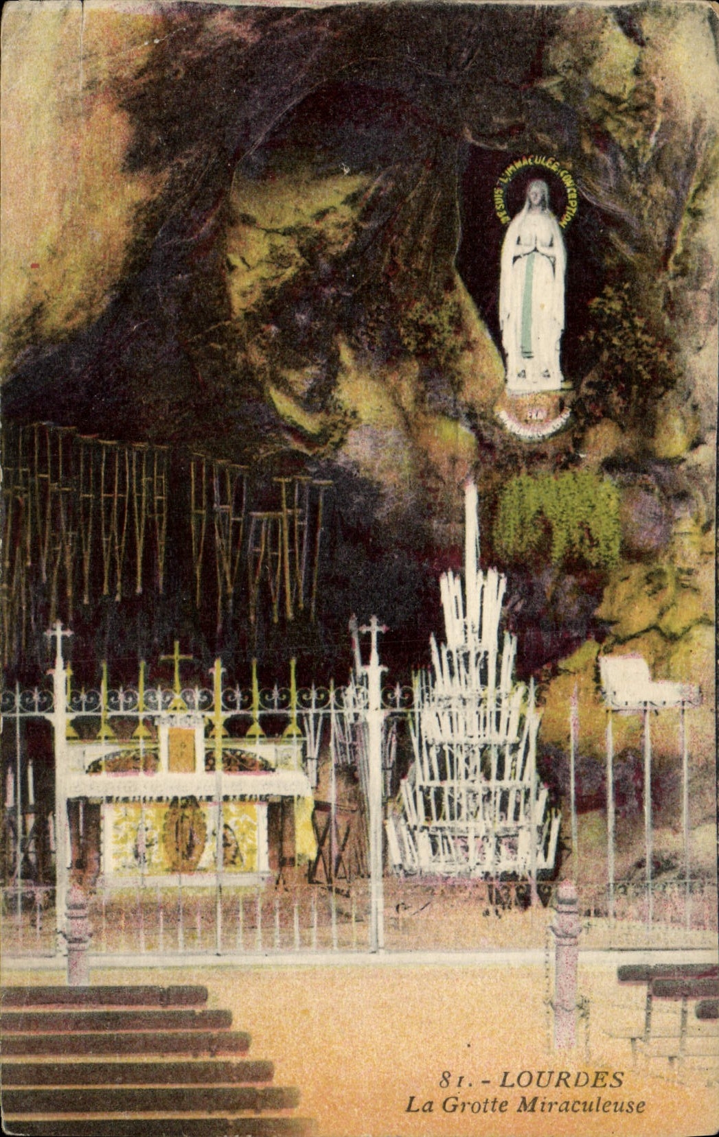 CPA Lourdes La Grotte Miraculeuse