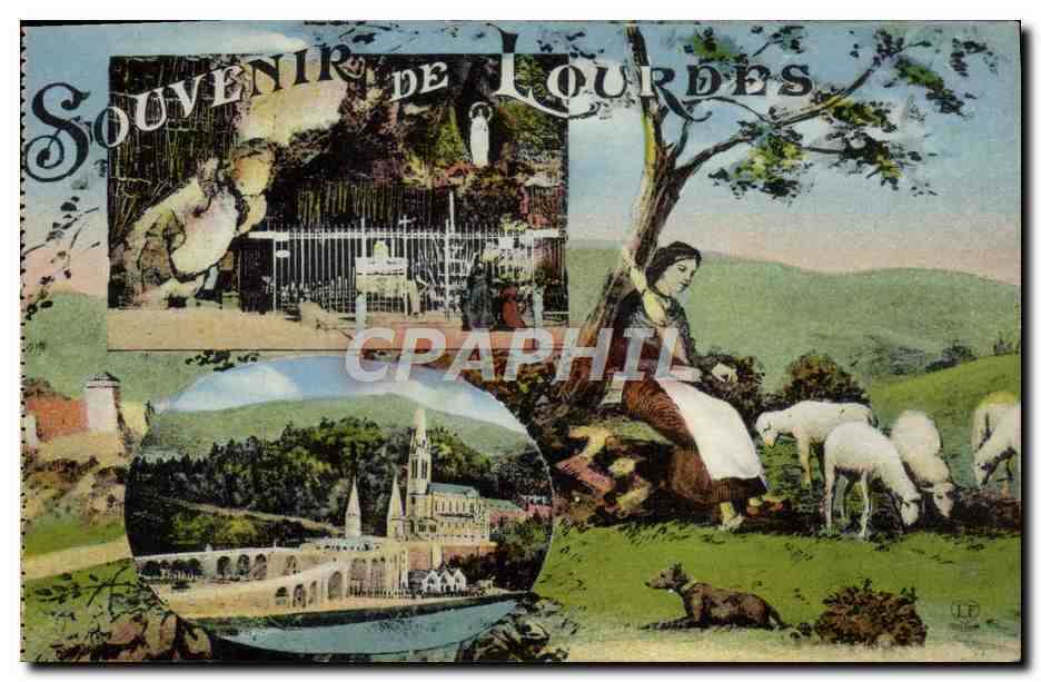 CPA Souvenir De Lourdes Bernadette Moutons