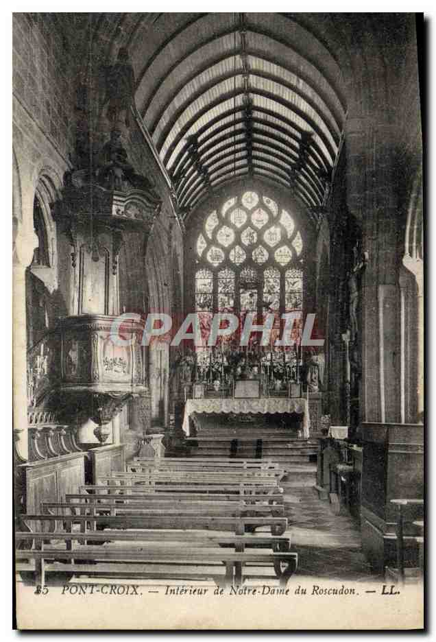CPA Pont Croix Interieur De Notre Dame Du Roscudon