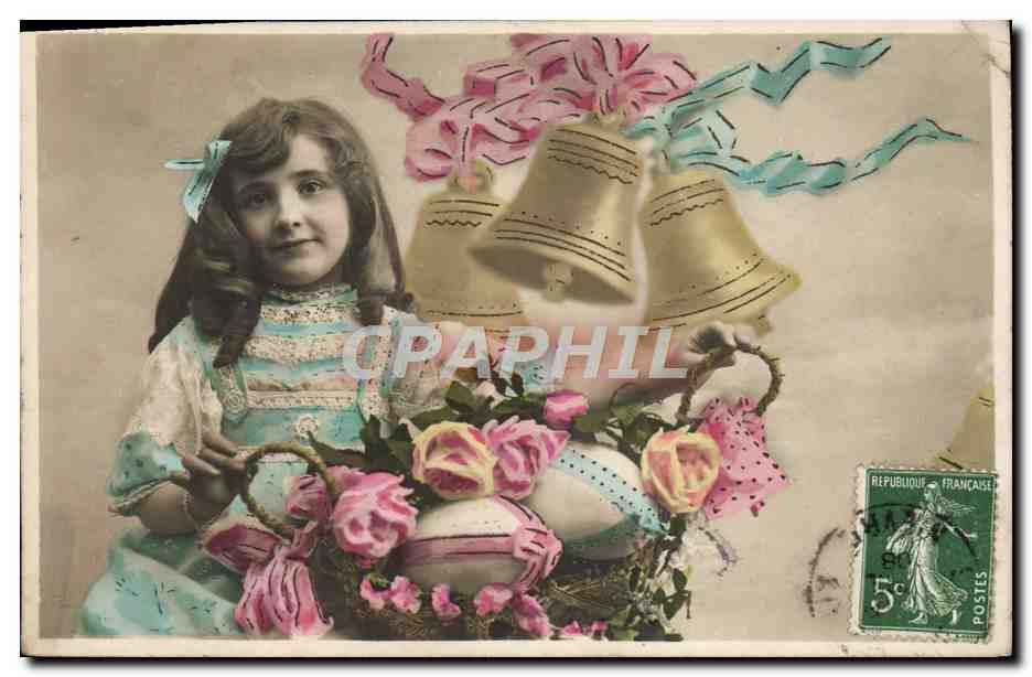 CPA Fantaisie Enfant Cloches Oeufs