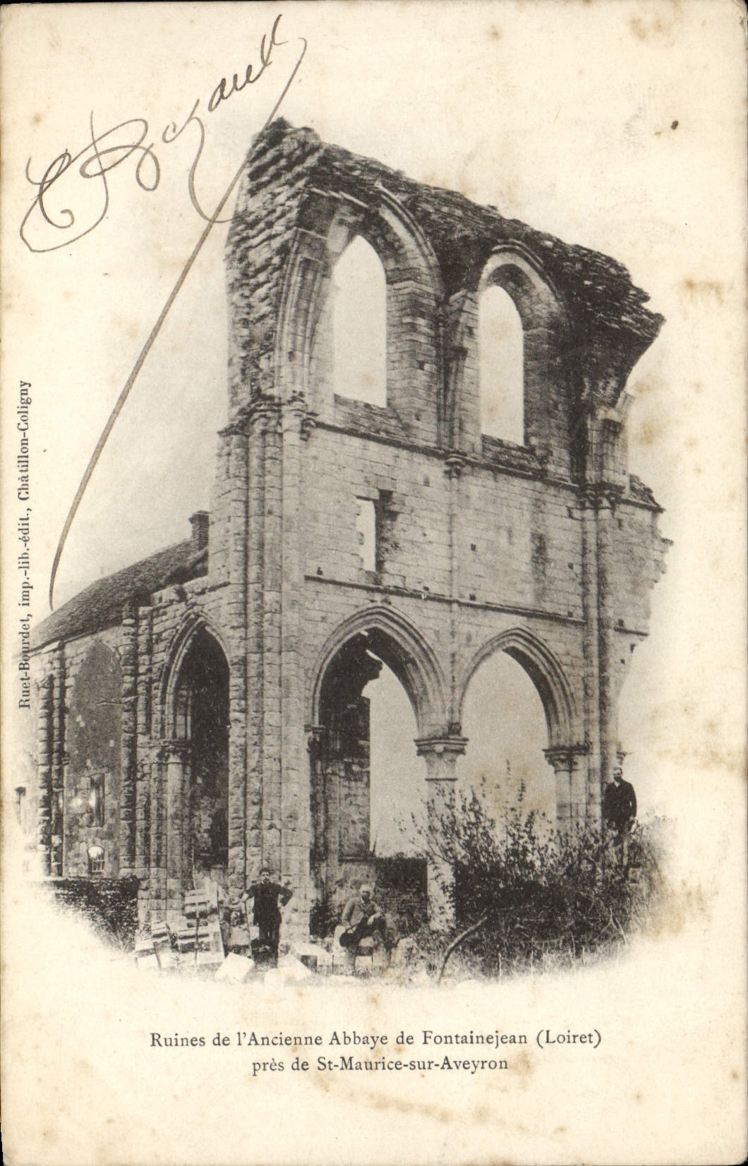 CPA Ruines De I'Ancienne Abbaye De Fontainejean Pres De St Maurice Sur Aveyron