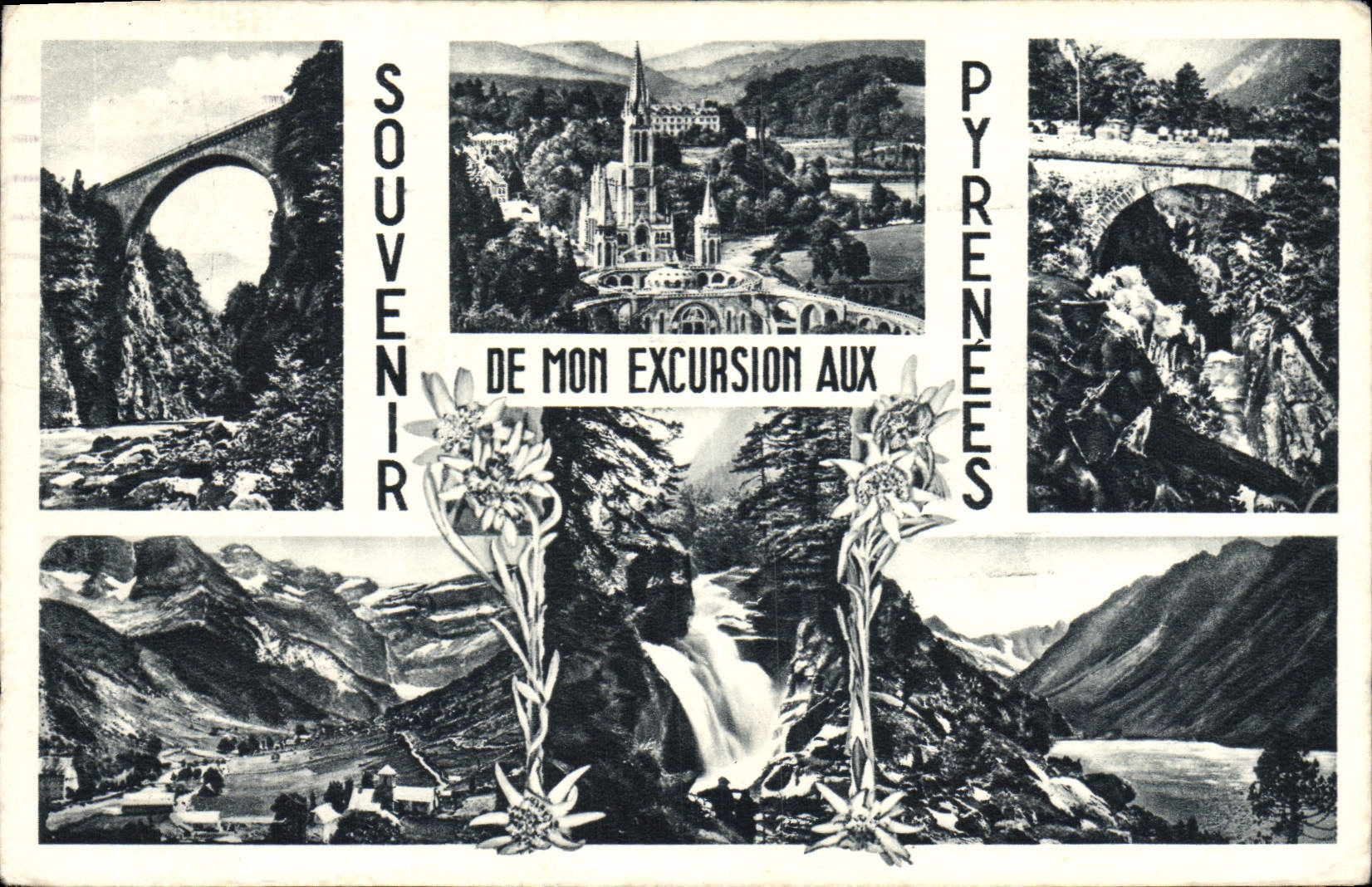 CPA Souvenir De Mom Excursion Aux Pyrenees Lourdes Cauterets Pont d'Espagne