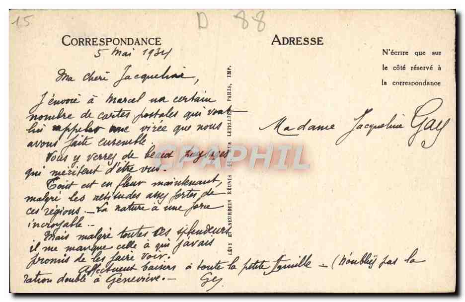 CPA Remiremont Vue Generale — Rückseite