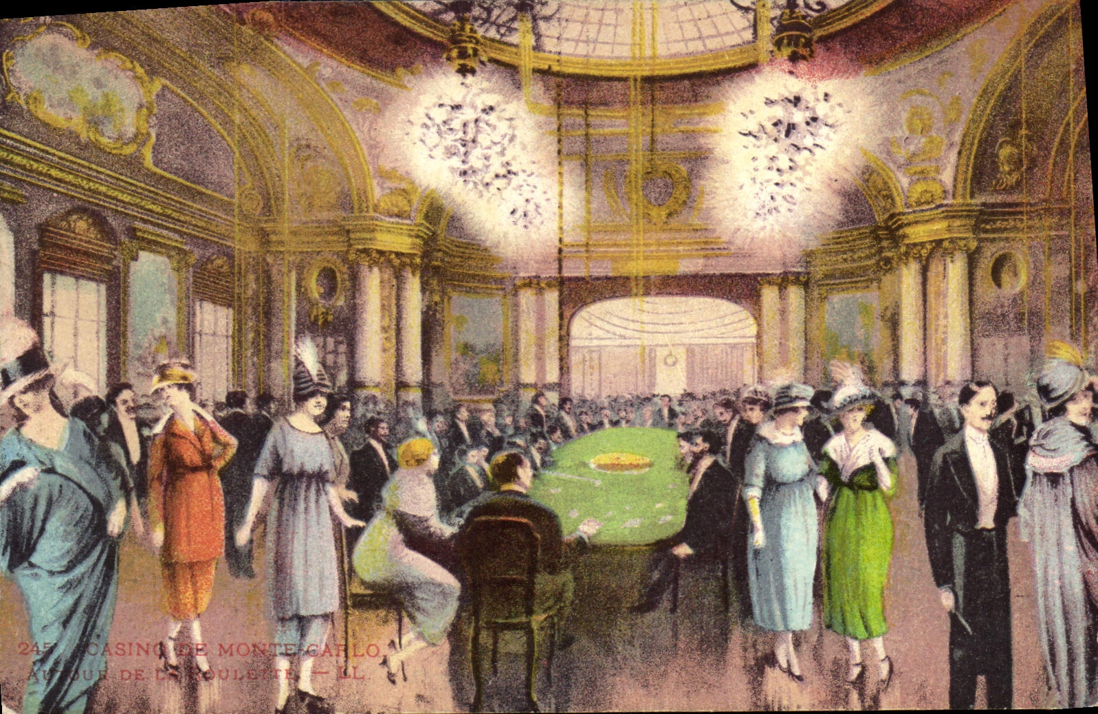 CPA Monte Carlo Monaco Casino Autour de la roulette
