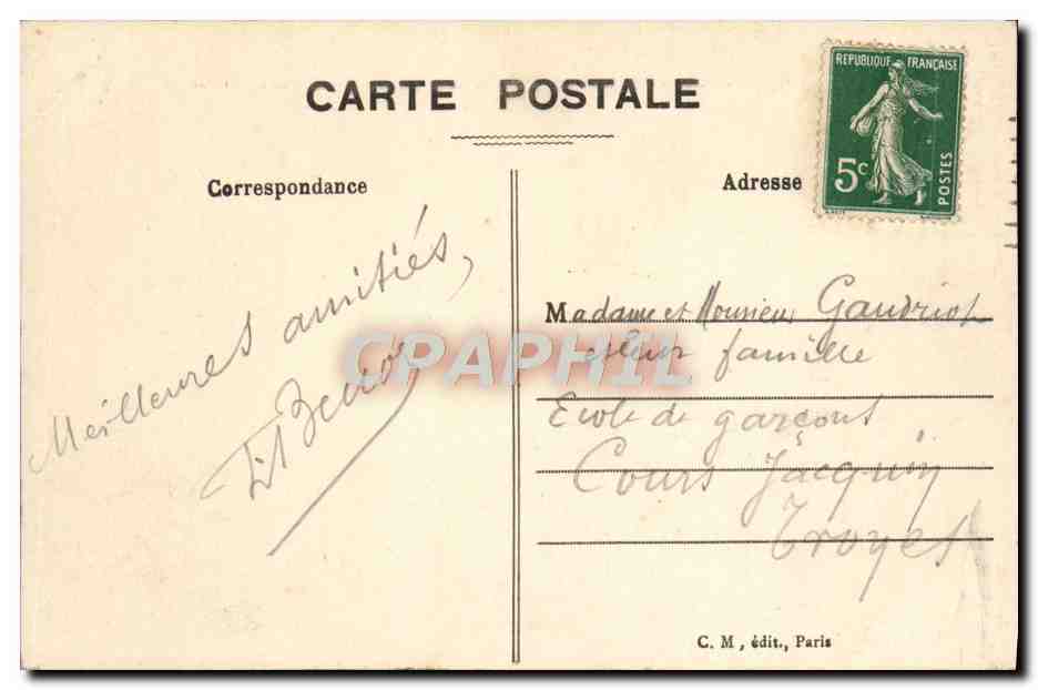 CPA Paris Le Grand Palais Des Champs Elysees — Verso