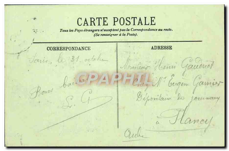 CPA Paris Le Jardin Du Luxembourg — Rückseite