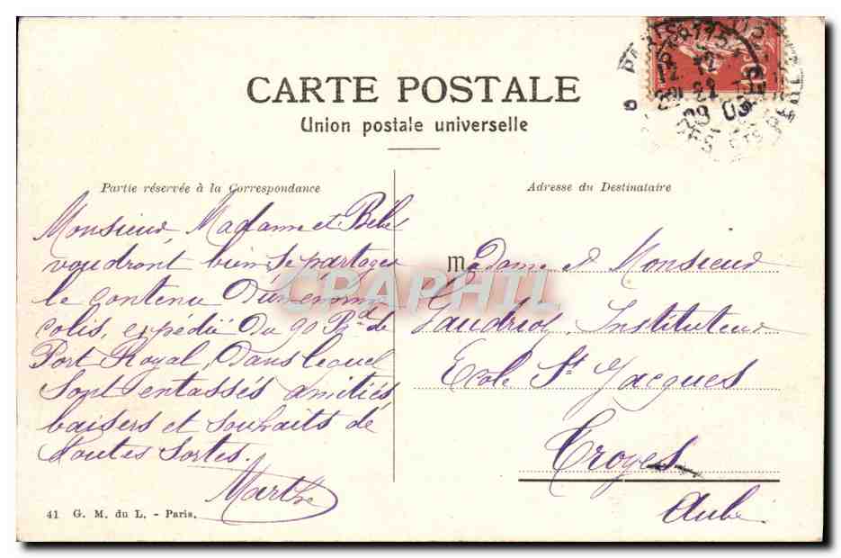 CPA Paris La Madeleine — Rückseite
