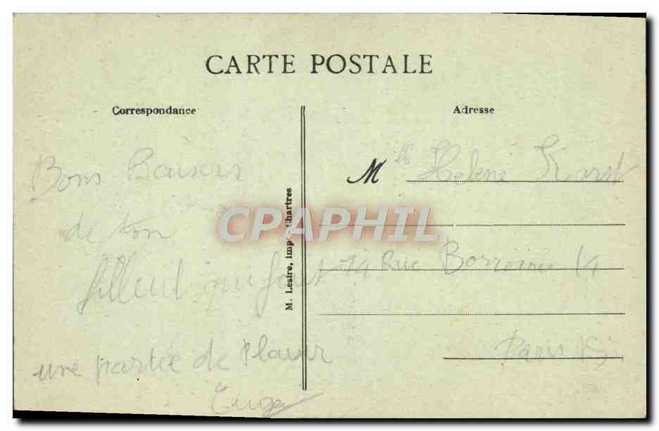 CPA Chartres Escatier De La Reine Berthe — Rückseite