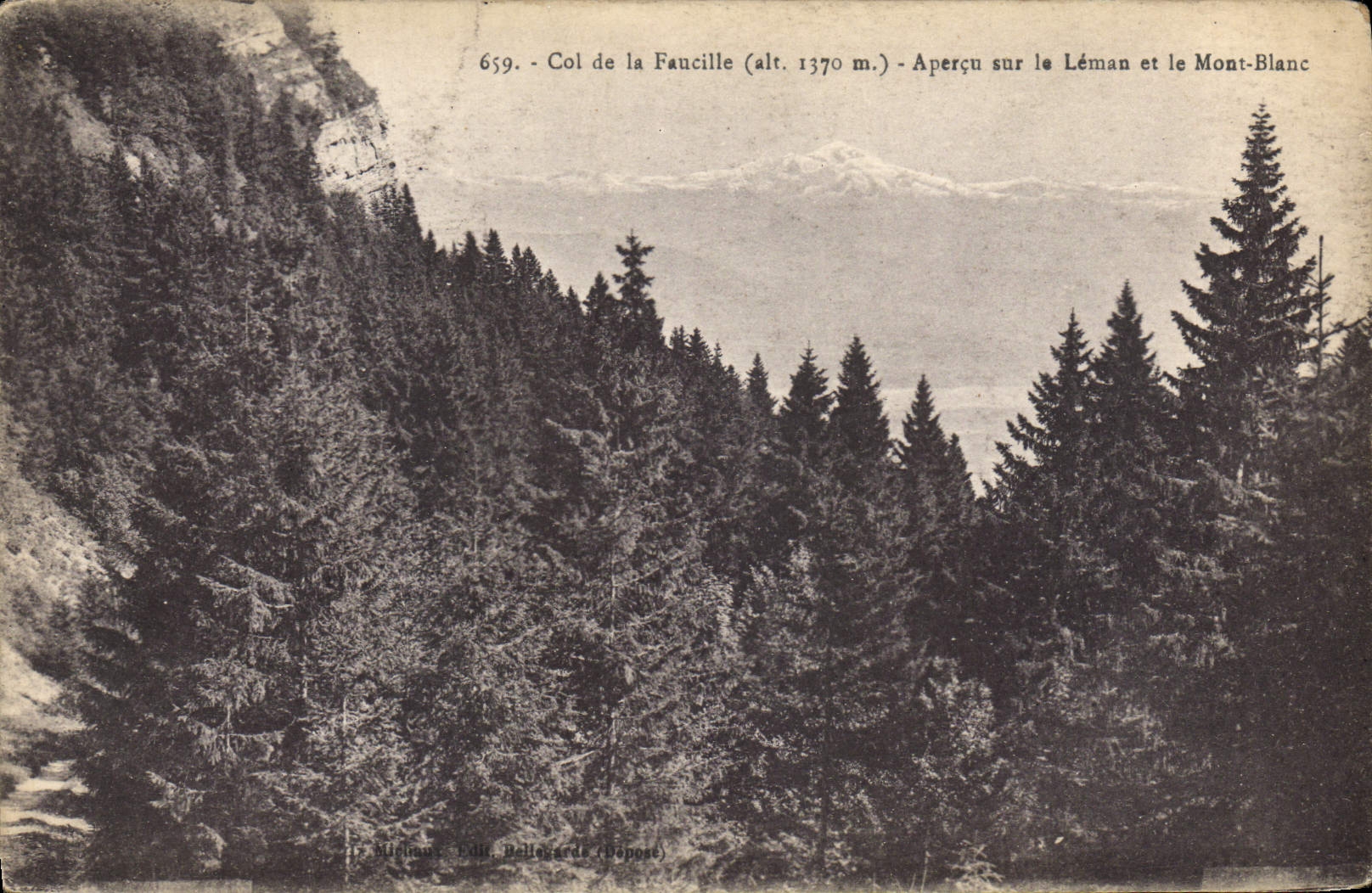 CPA Col De La Faucille Apercu Sur Le lac Leman Et Le Mont Blanc