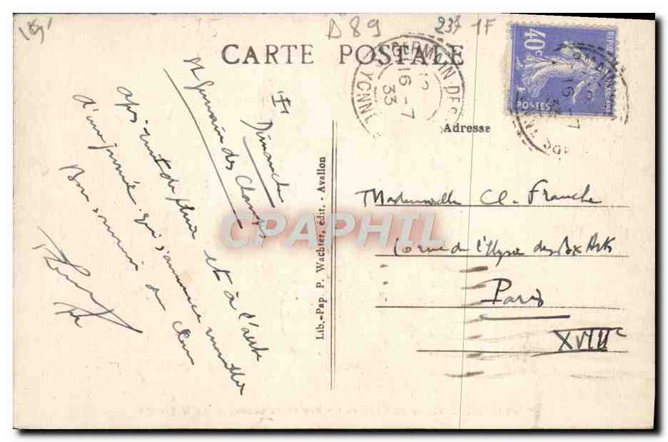 Avallon — Tal des Cousin — Eines der wilden Ecken der Fluss — Rückseite