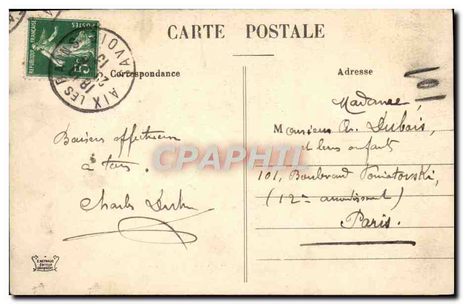 CPA Aix Les Bains — Verso