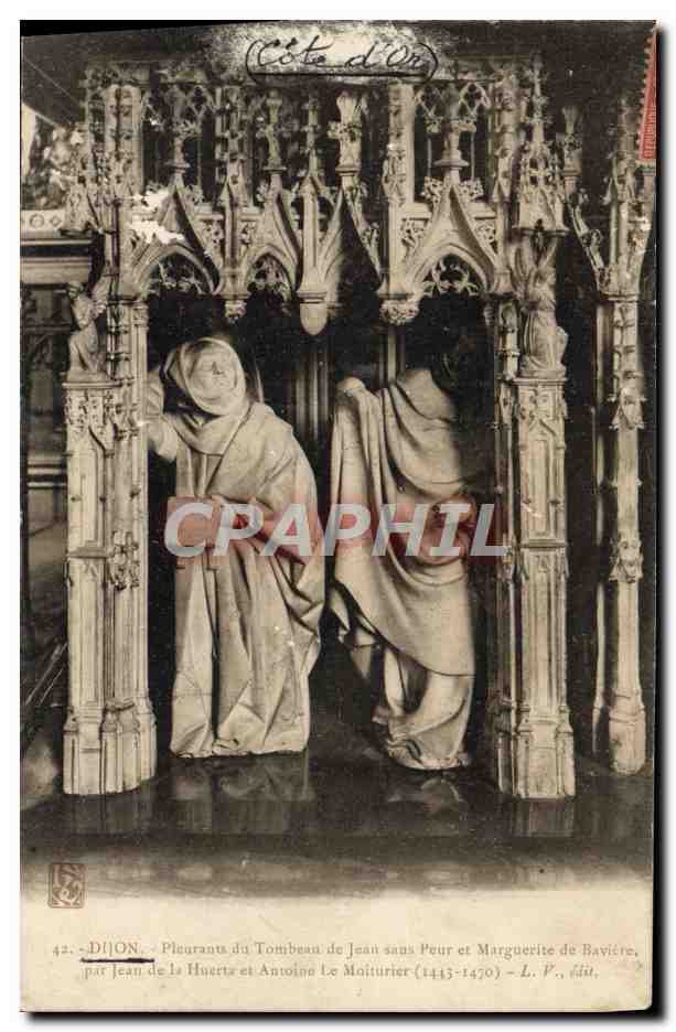 Dijon — Pleurants du tombeau de Jean sans Peur et Marguerite de Bavière — L. P., édit.