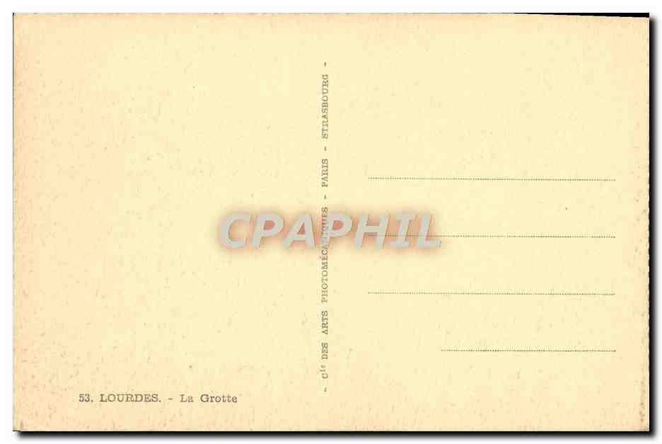 CPA Lourdes La Grotte — Verso