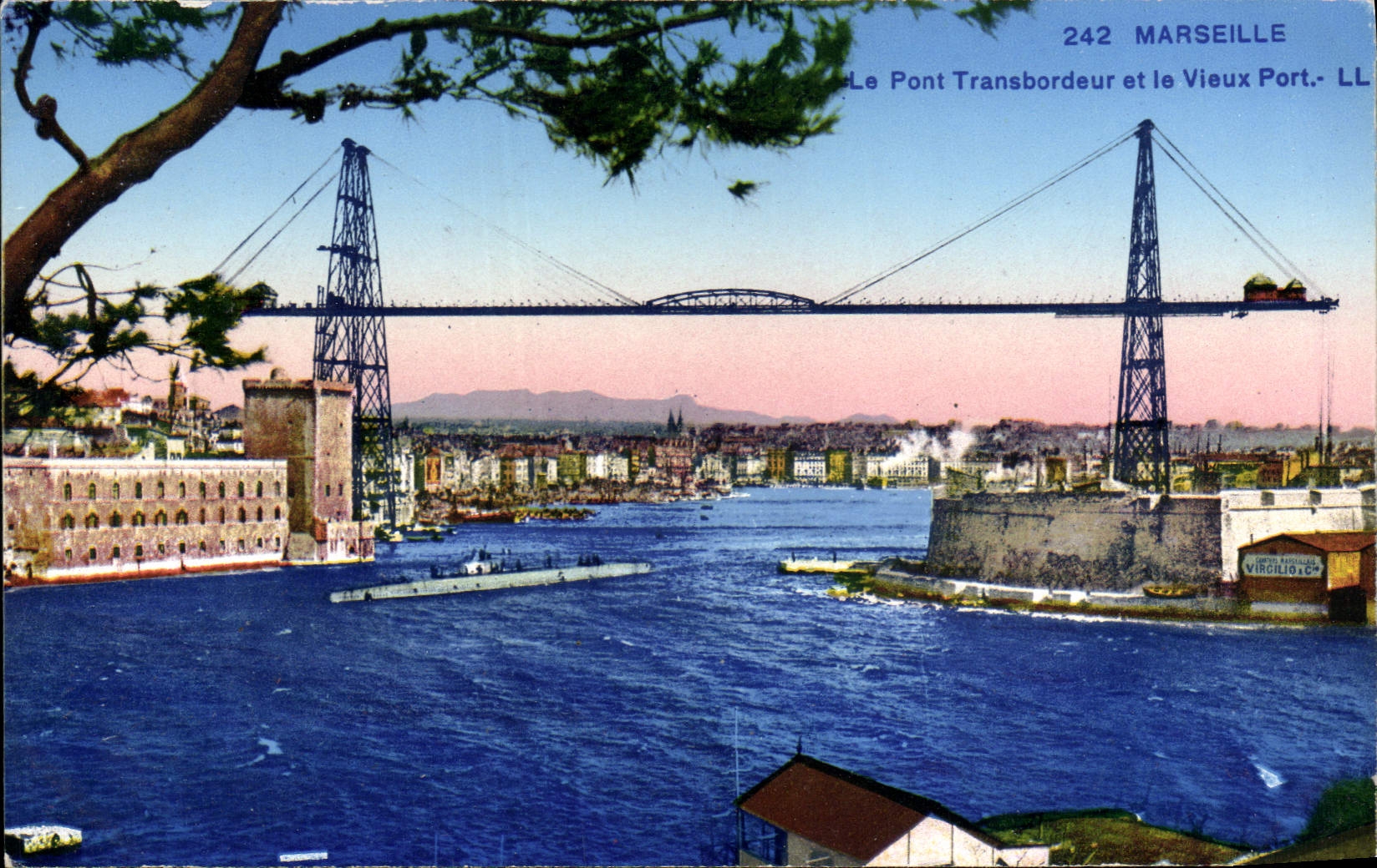 CPA Marseille Le Pont Transbordeur Et Le Vieux Port