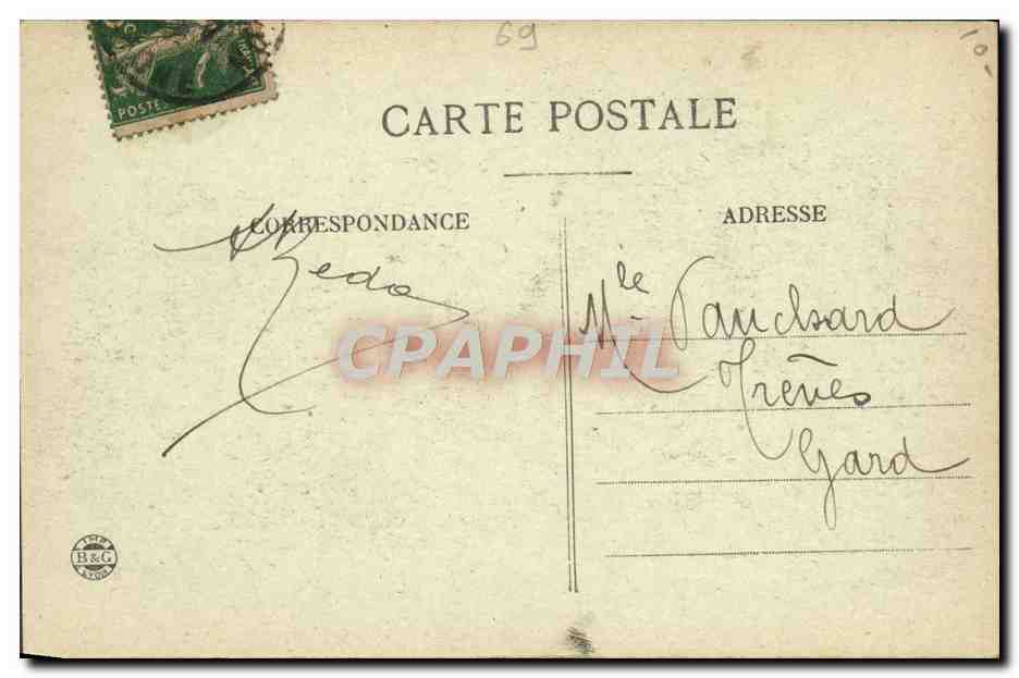 CPA Lyon Notre Dame De Fourviere Et La Tour Melallique — Verso