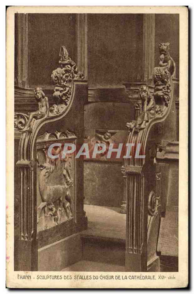 CPA Thann Sculptures Des Stalles Du Choeur De La Cathedrale