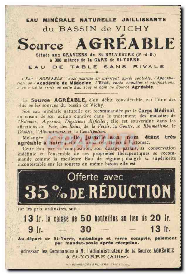 CPA Vichy Le casino — Verso
