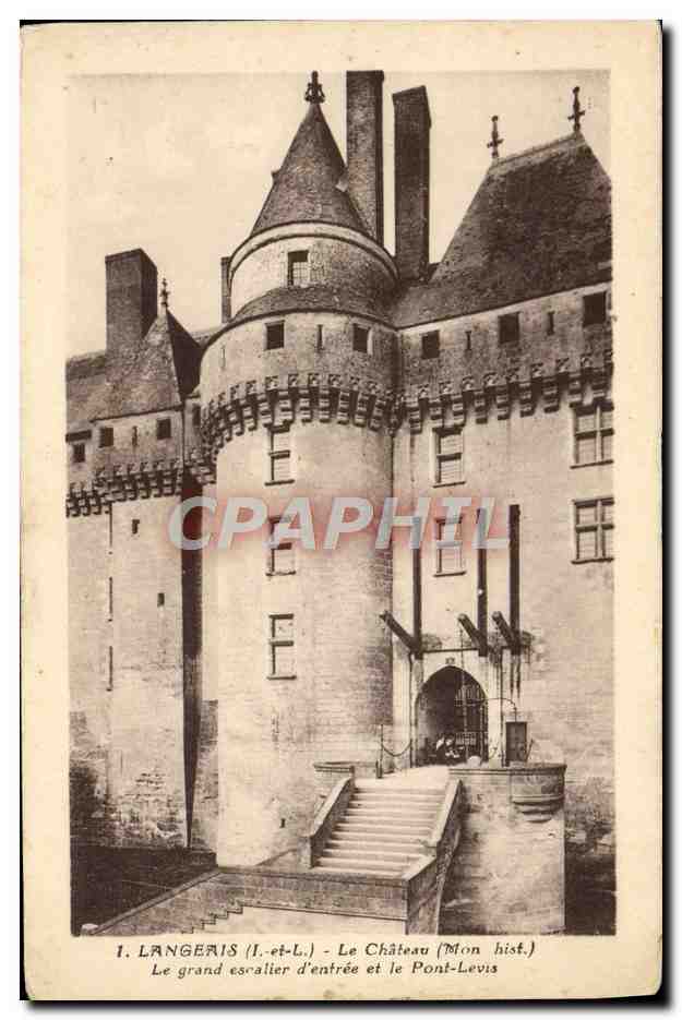 CPA Langeais Le Chateau Le Grand Escalier D'Entree Et Le Pont Levis