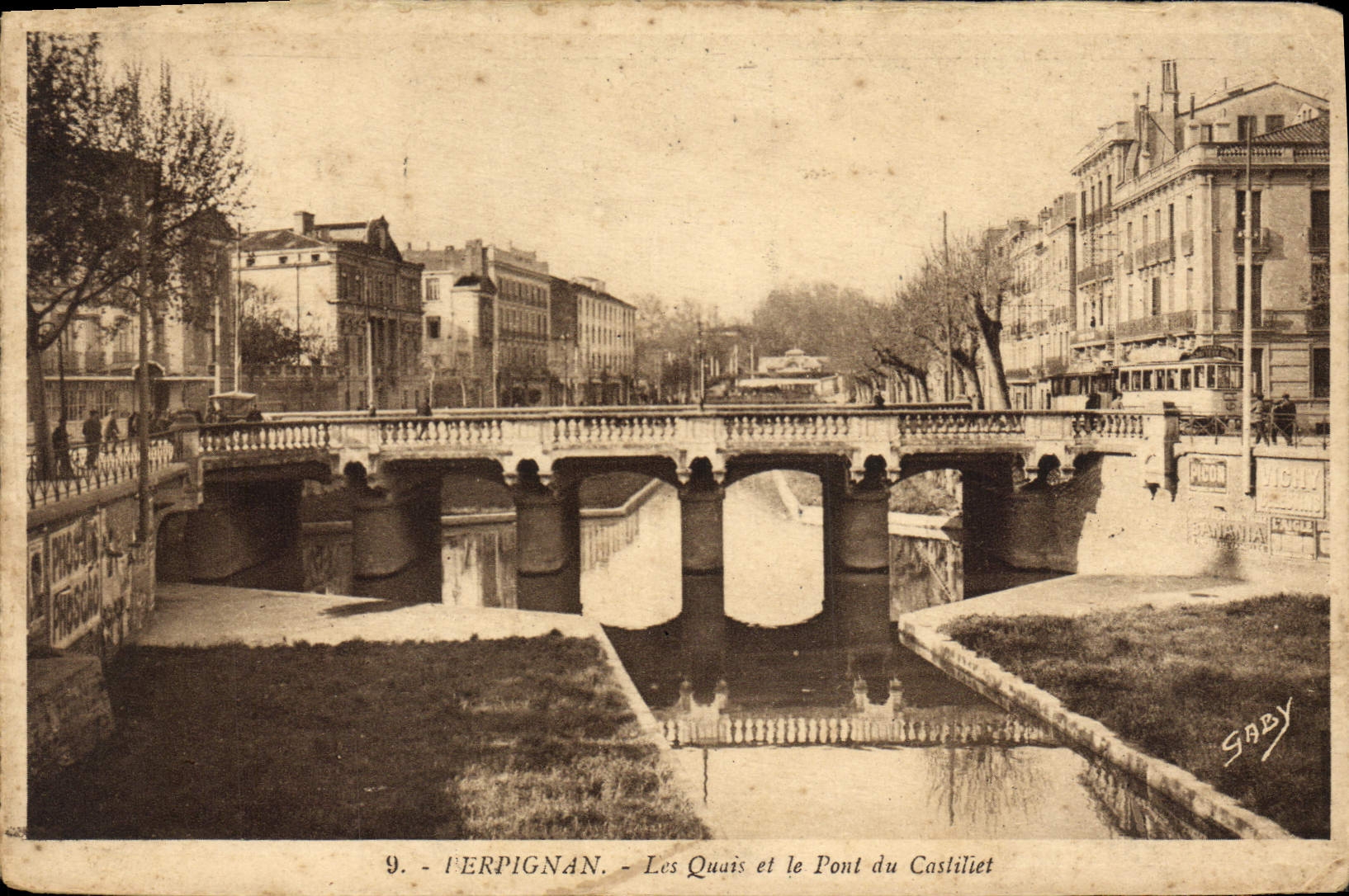 CPA Perpignan Les Quais Et Le Pont Du Castiliet