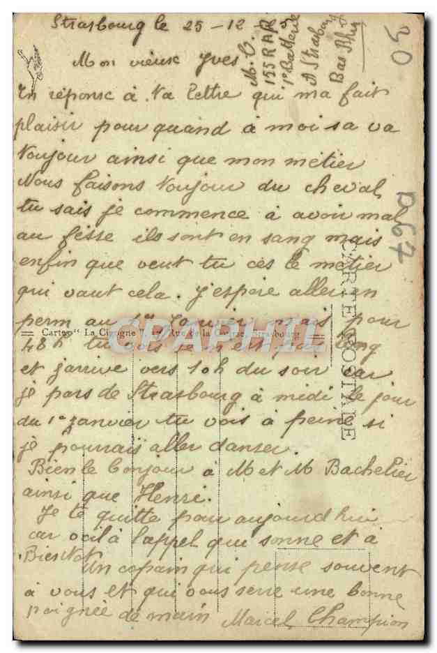 CPA Strasbourg Un Nid De Clgognes — Verso