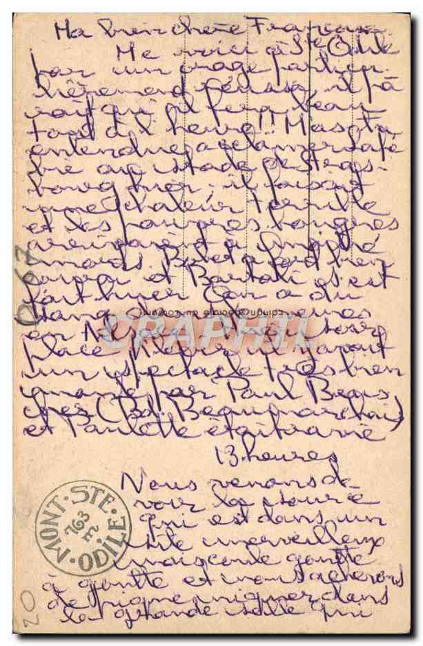 Mont Ste-Odile (Höhe 763 m) — Aufnahme aus der Luft — Verlag ARA, Nr. 118 — Rückseite