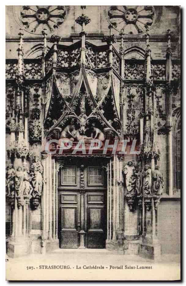 CPA Strasbourg La Cathedrale Portail Saint Laurent