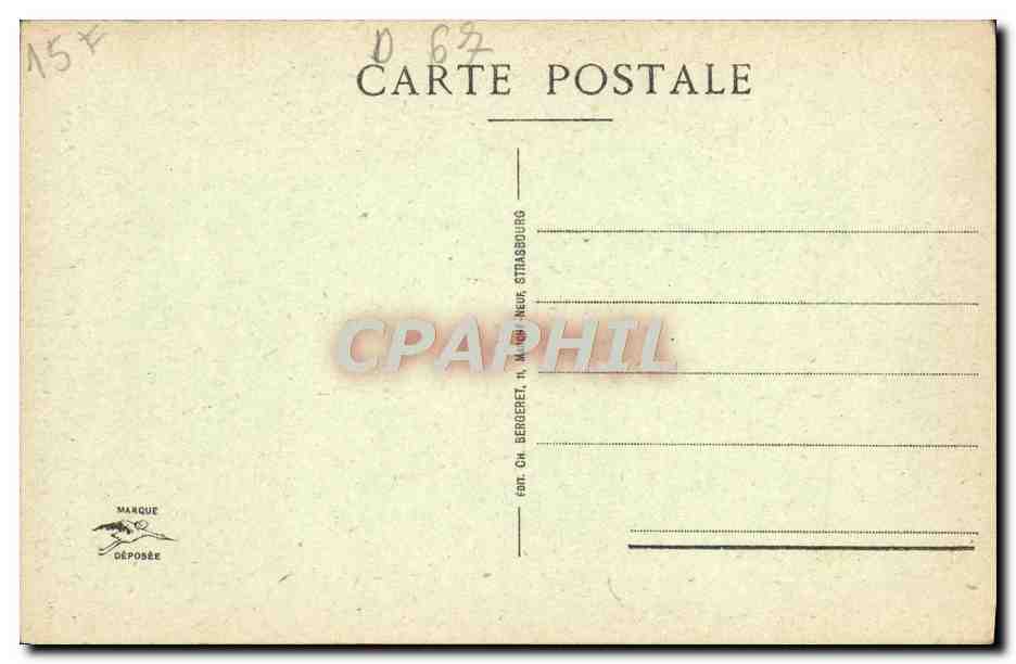 CPA Strasbourg La Colonne Des Anges — Verso
