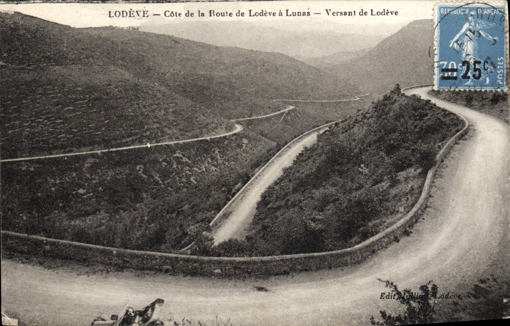 CPA Lodeve Cote De La Route De Lunas Versant de Lodeve