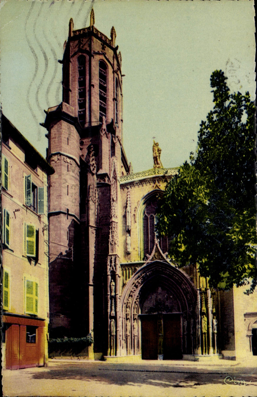 Aix-en-Provence — Basilika Saint-Sauveur, ihre romanische Fassade (11. Jahrhundert) — Cim