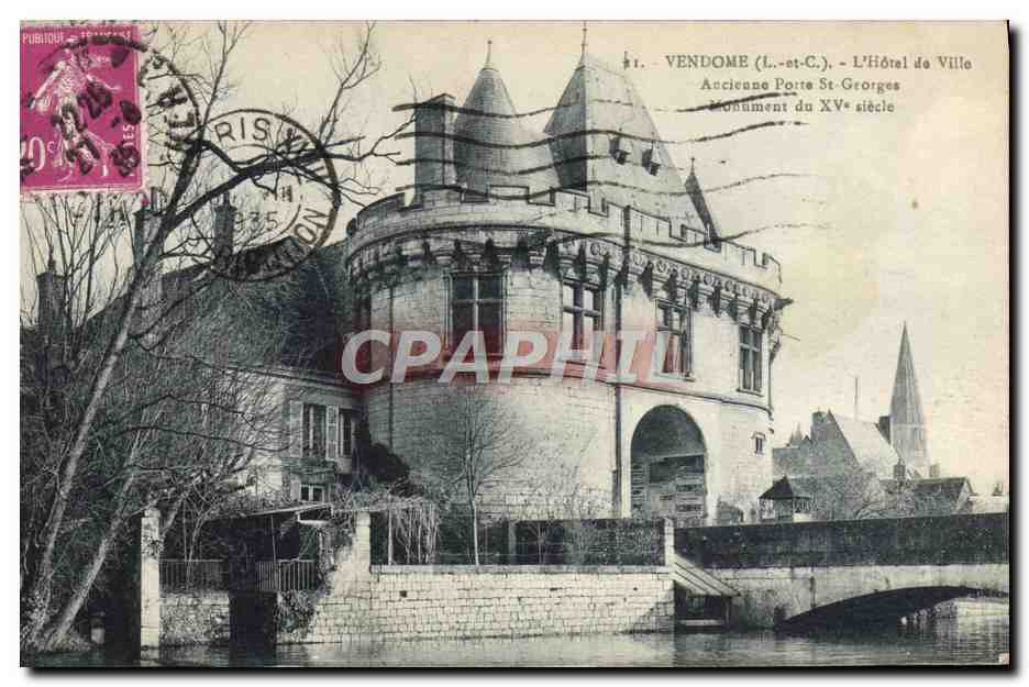 CPA Vendome L'Hotel De Ville Ancienne porte St Georges 