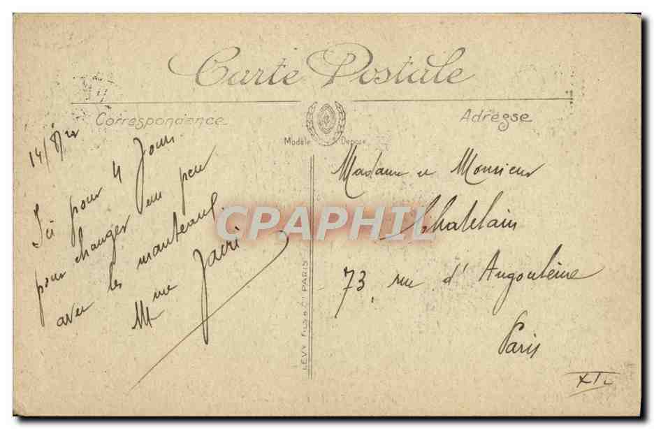 Boulogne-sur-Mer — Vue d'ensemble du Château — LL. n°266 — Verso