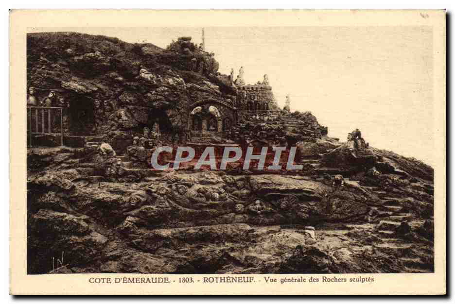 CPA Cote D'Emeraude Rotheneuf Vue Generale Des Rochers Sculptes