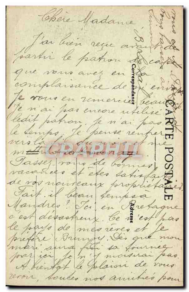 CPA Nantes Le Jardin Des Plantes — Verso