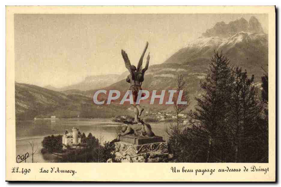 Lac d'Annecy — vue depuis Duingt — éditeur Cie des Arts Photographiques Strasbourg