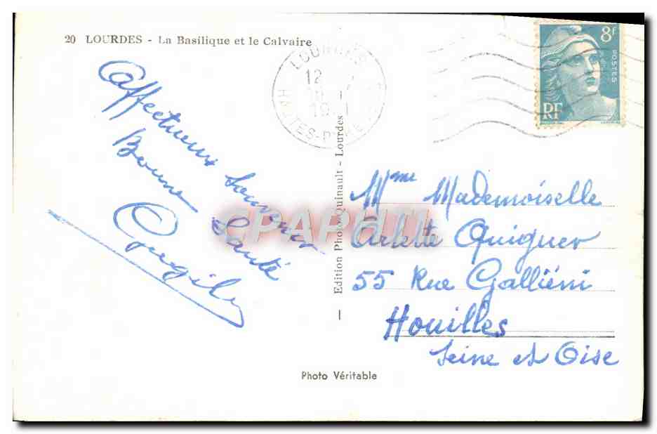 CPA Lourdes La Basilique Et Le Calvaire — Verso